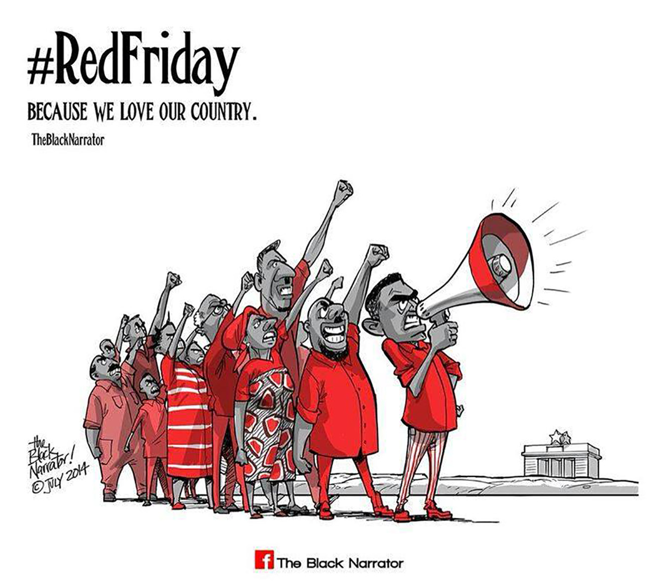 “#RedFriday. Because We Love Our Country.” Image by The Black Narrator.