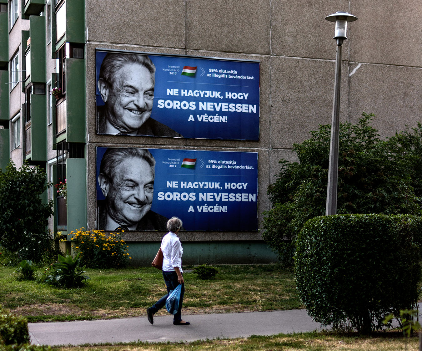 “We will not let Soros have the last laugh” billboards promoting the results of the spring 2017 National Consultation on migration. Photo by Balázs Turay.