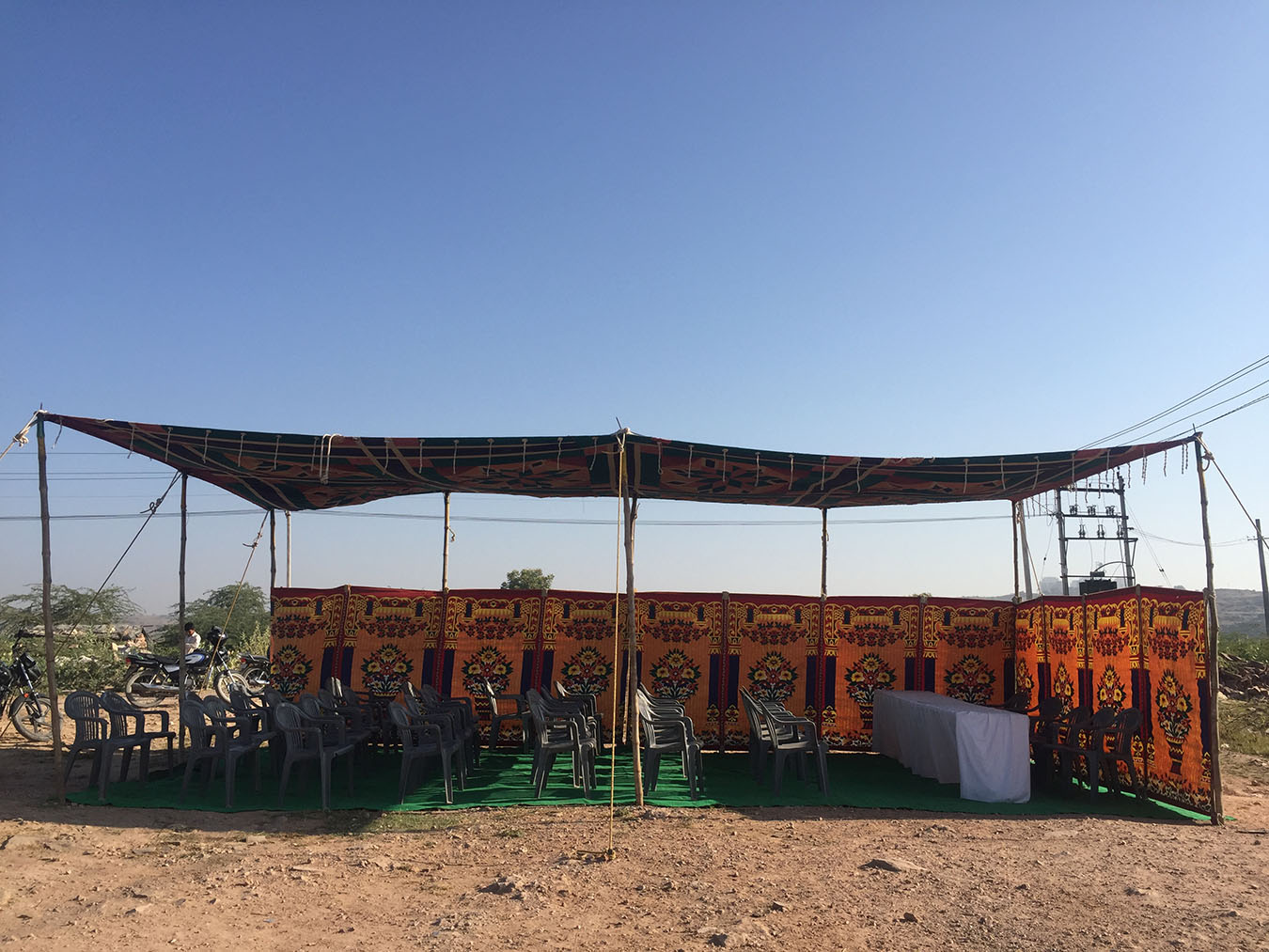 Tent Setup for Members of Parliament on Citizenship Amendment Bill Study Tour in Jodhpur, 2016. Photo by Natasha Raheja.