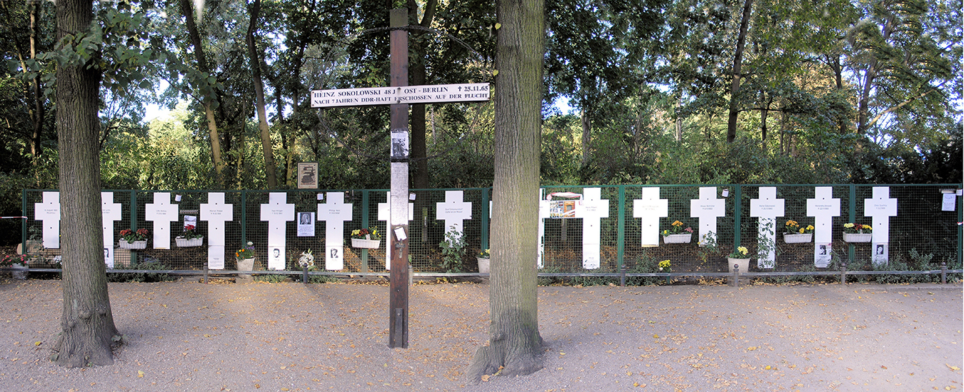 Crosses for victims of the wall in Berlin. Photo by OTFW.