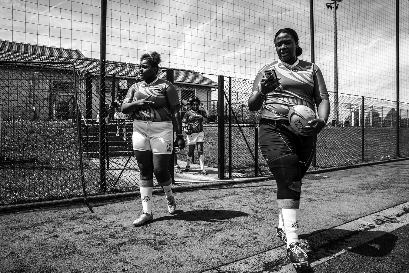 Still from the sound slideshow Les Rugbywomen (2017). Photo by Camilo Leon-Quijano.