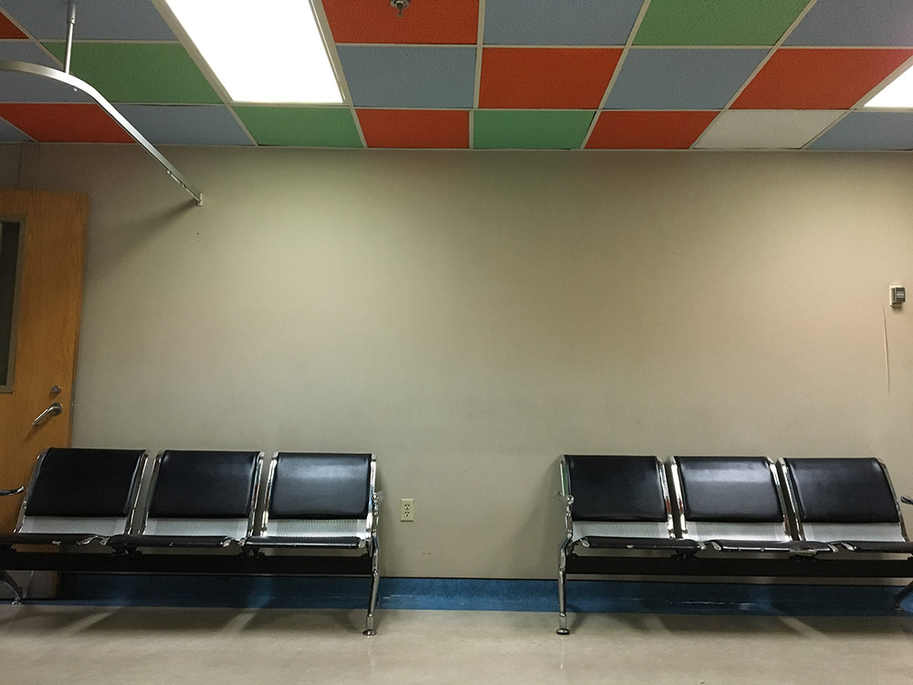 Patients’ waiting room in the hospital. Photo by Ashwak Sam Hauter.