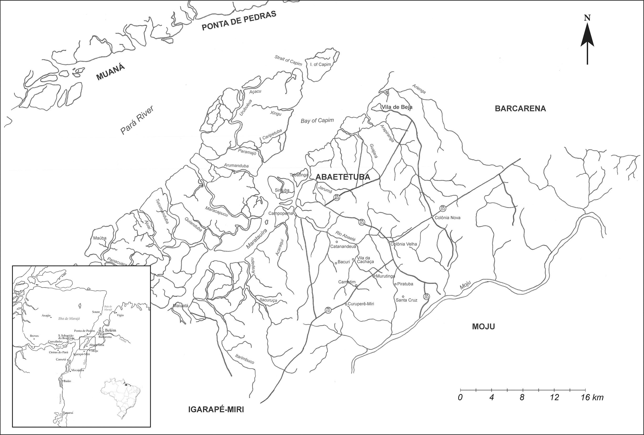Map of Abaetetuba and its riverine islands. By Matthew Abel.