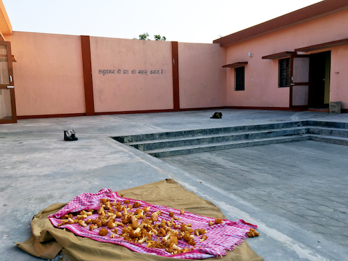 Inner courtyard of a barracks in West Bengal.