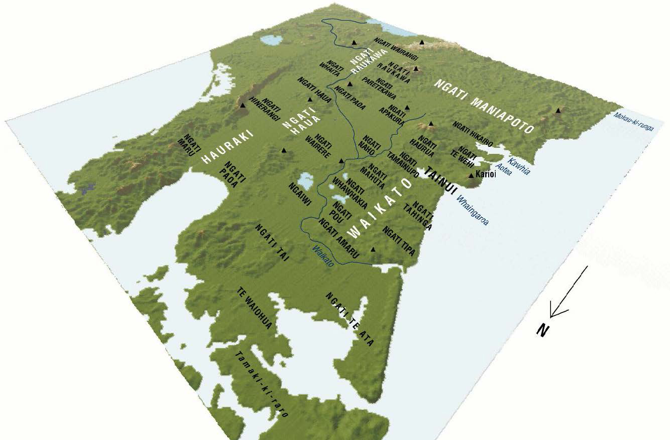 Map of Te Ika a Maui, North Island New Zealand