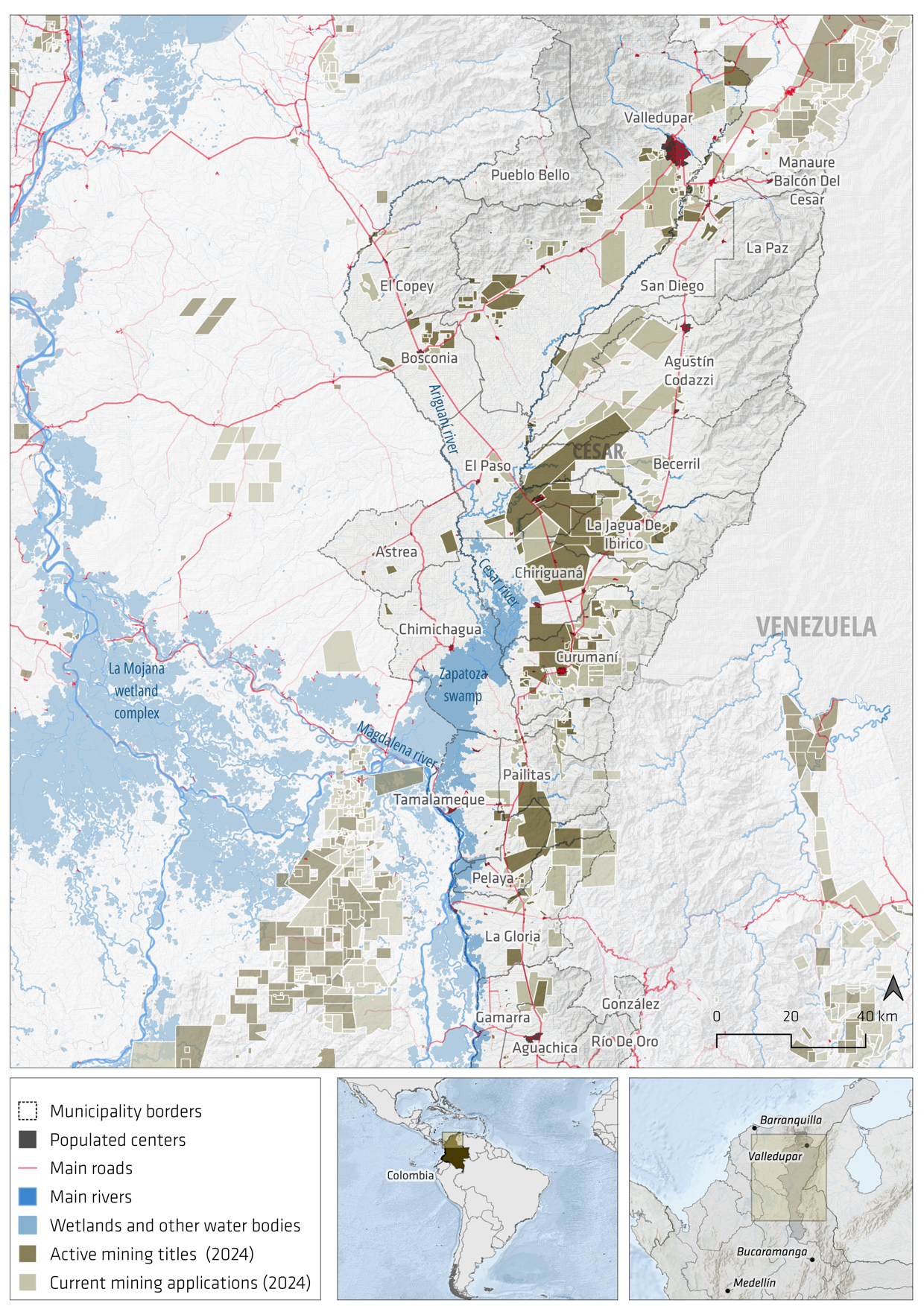 Cesar Mining Corridor Map